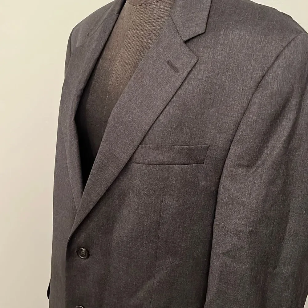 Ralph Lauren Men's Black Button Front Wool Blazer Sport Coat Suit